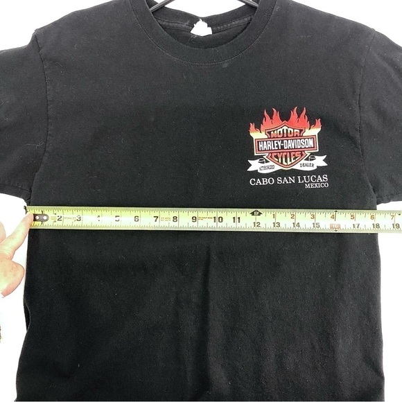Harley Davidson Short Sleeve Shirt Cabo San Lucas Mexico Black Mens Medium - Picture 5 of 7